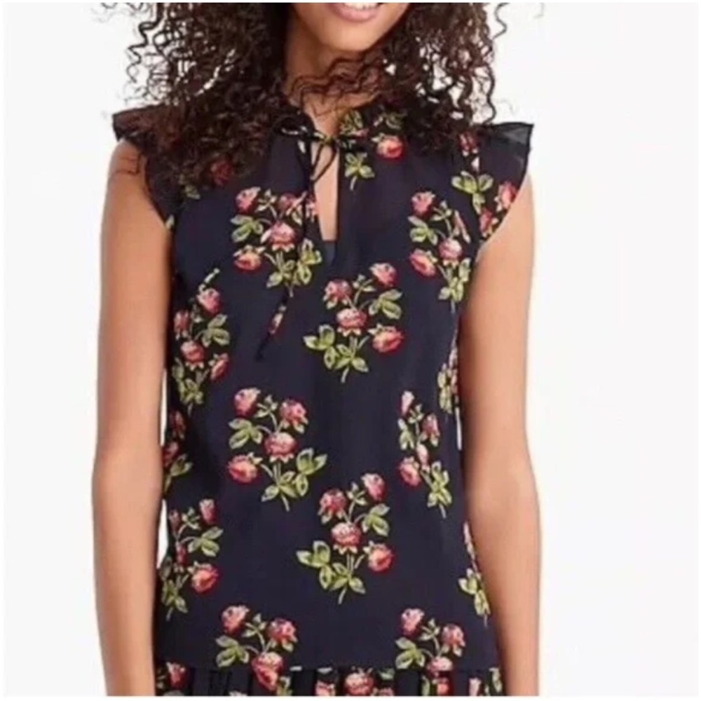 J crew Point Sur Sleeveless Floral Top